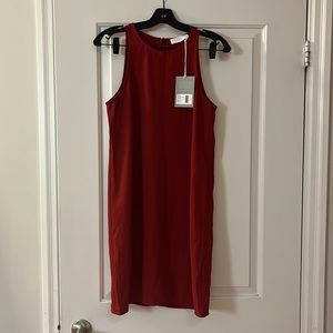 Brand new Everlane Japanese GoWeave High Neck Tank Dress. Red. Size 4.
